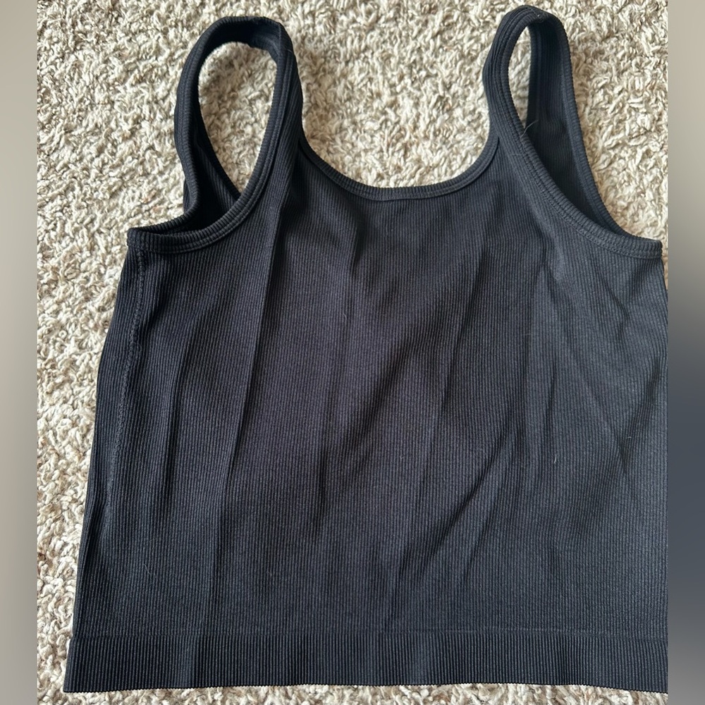 Pro-Fit Black Ribbed Tank Top - Picture 2 of 6